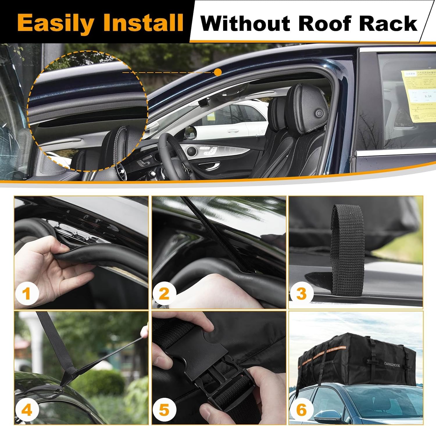 21 Cubic Feet 1000D Waterproof Car Rooftop Cargo Carrier Bag P32214