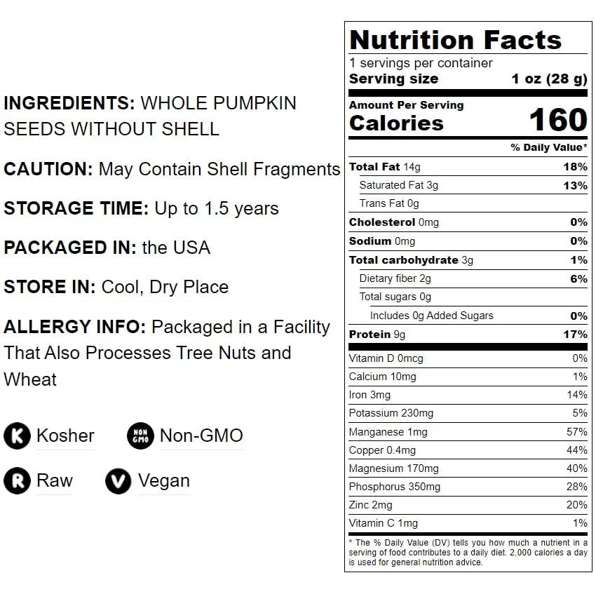 Raw Pepitas Pumpkin Seeds, 2 Pounds Q5968