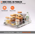 Chrome Steel Pull Out Cabinet Organizer with Slide Out Shelves W442420