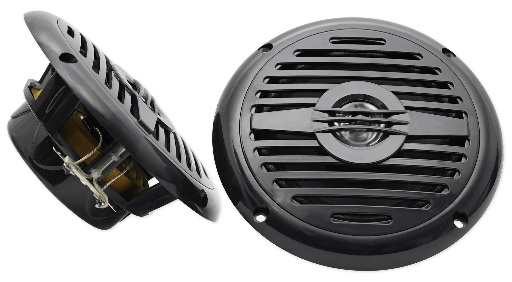 Black Aluminum Surface Mount Boat Speakers H3239