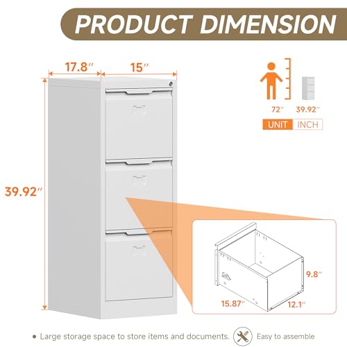 3 Drawer Black Metal Locking File Cabinet N44014