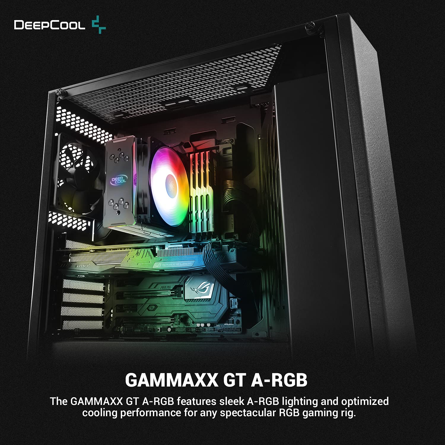CPU Air Cooler with 4 Heatpipes and 120mm A-RGB Fan Q89426
