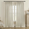 Taupe Linen Pinch Pleated Curtains 96 Inches Long, Semi Sheer Window Drapes, 1 Panel 52"Wx96"L I347967
