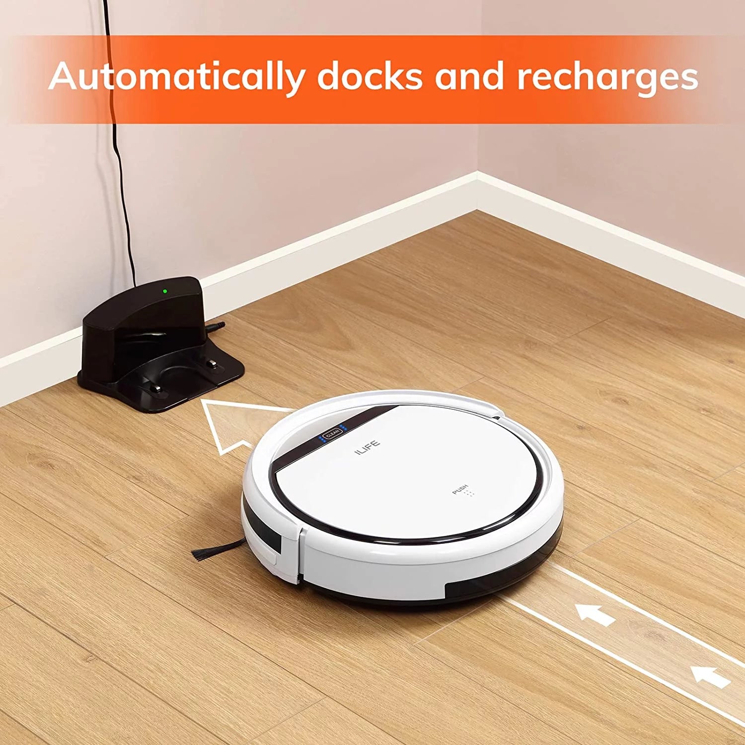 Pearl White Robot Vacuum Cleaner with Tangle-free Suction U222