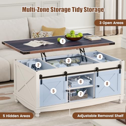 White Lift Top Coffee Table with Storage G74311