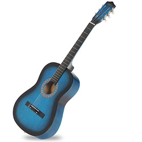 Natural Acoustic Guitar With Guitar Case, Strap, Tuner and Pick D575