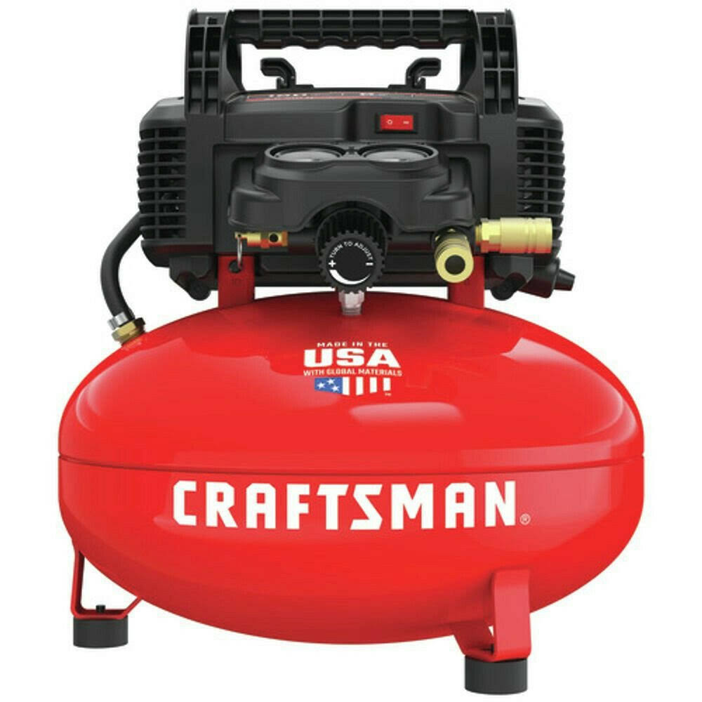 0.8 HP 6 Gallon Oil-Free Pancake Air Compressor N918