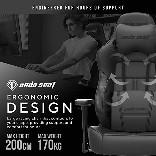 White Leather Ergonomic Gaming Chair with Lumbar Support C652535