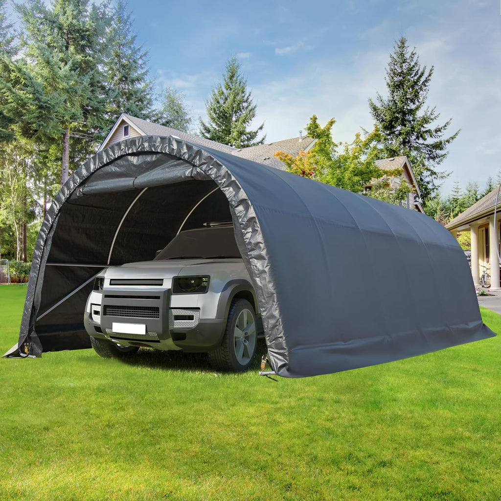 12 x 24 FT Heavy Duty Carport with All-Steel Metal Frame G4887