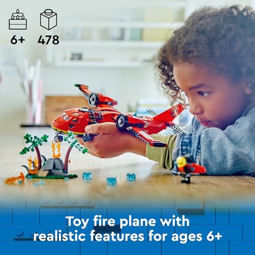 LEGO City Fire Rescue Plane Toy Building Blocks Playset B47048