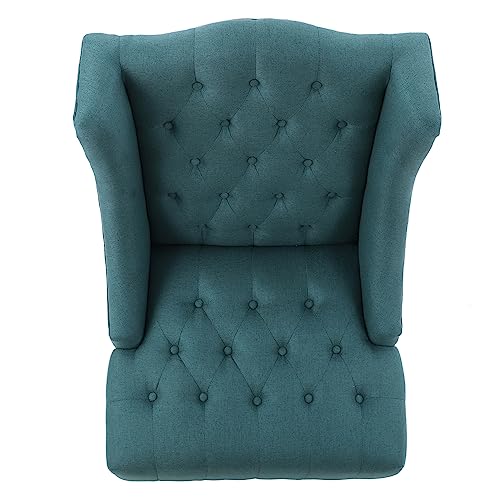 Teal Button-Tufted Fabric Accent Chair G681