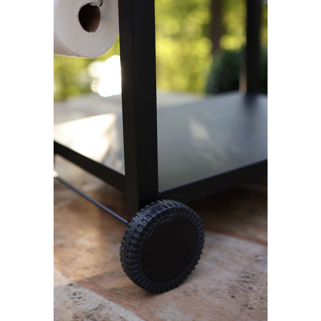 Three-Shelf Stainless Steel Outdoor Dining Cart Table on Wheels P687