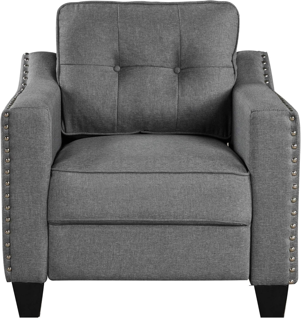 Retro Gray Linen Fabric 3 Piece Sofa Set Q666