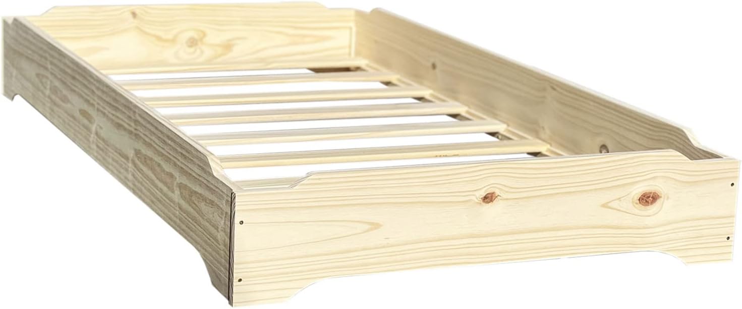 Twin over Twin Stackable Wooden Bed Frame Set of Two R2913