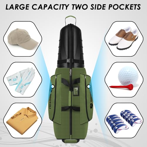 Golf Travel Bag with Tank Wheels and ABS Hard Shell D8277