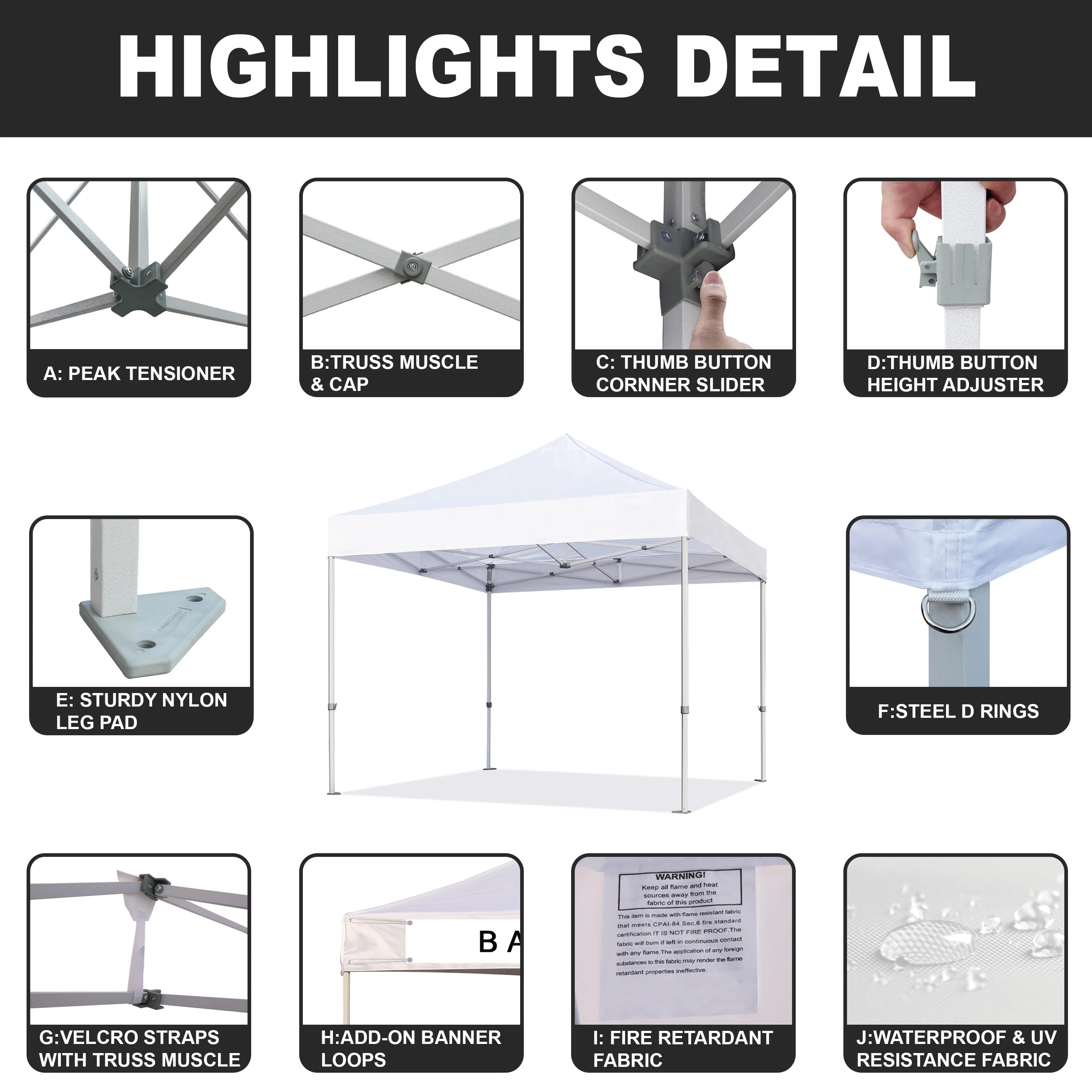 5x5 Pop up Canopy Heavy Duty Tent L28900