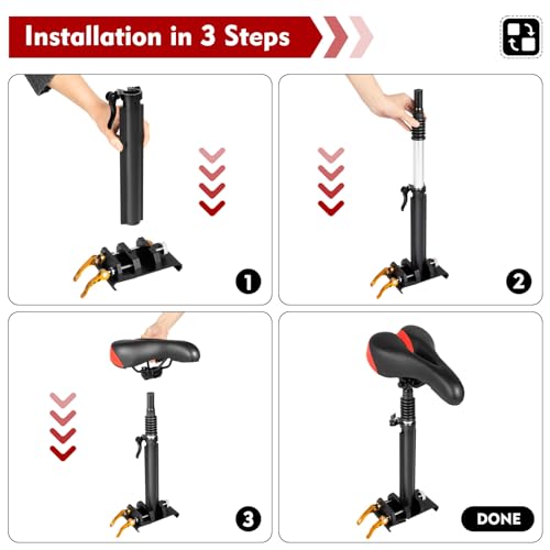 Foldable Adjustable Universal Scooter Seat Replacement with PU Cushion Aluminum Rod R225