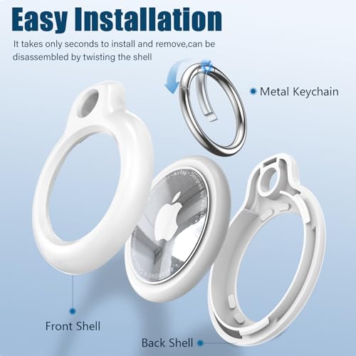 Black Hard PC Airtag Holder with Keychain K2450
