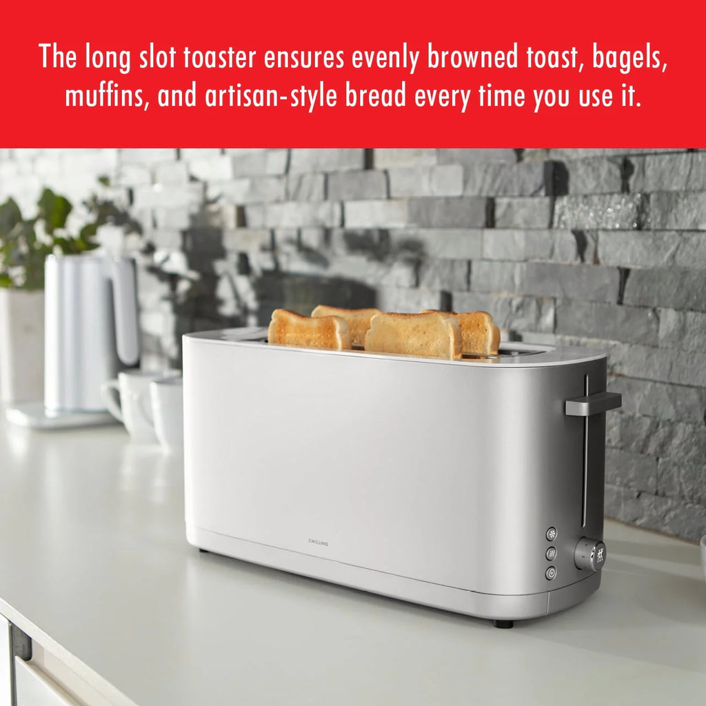 Silver 4-Slice Long Slot Toaster P165474