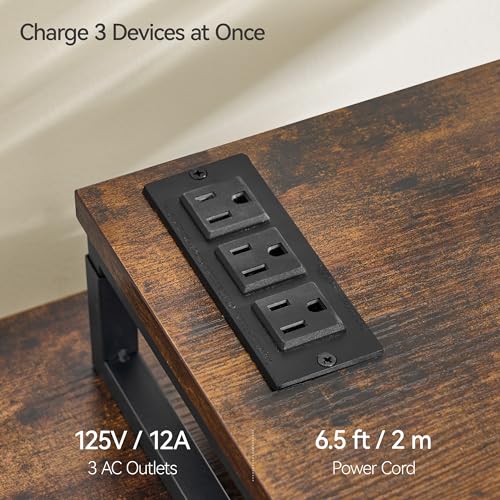 Monitor Stand Riser with Charging, Adjustable Computer Desk Organizer with Phone Holder H132