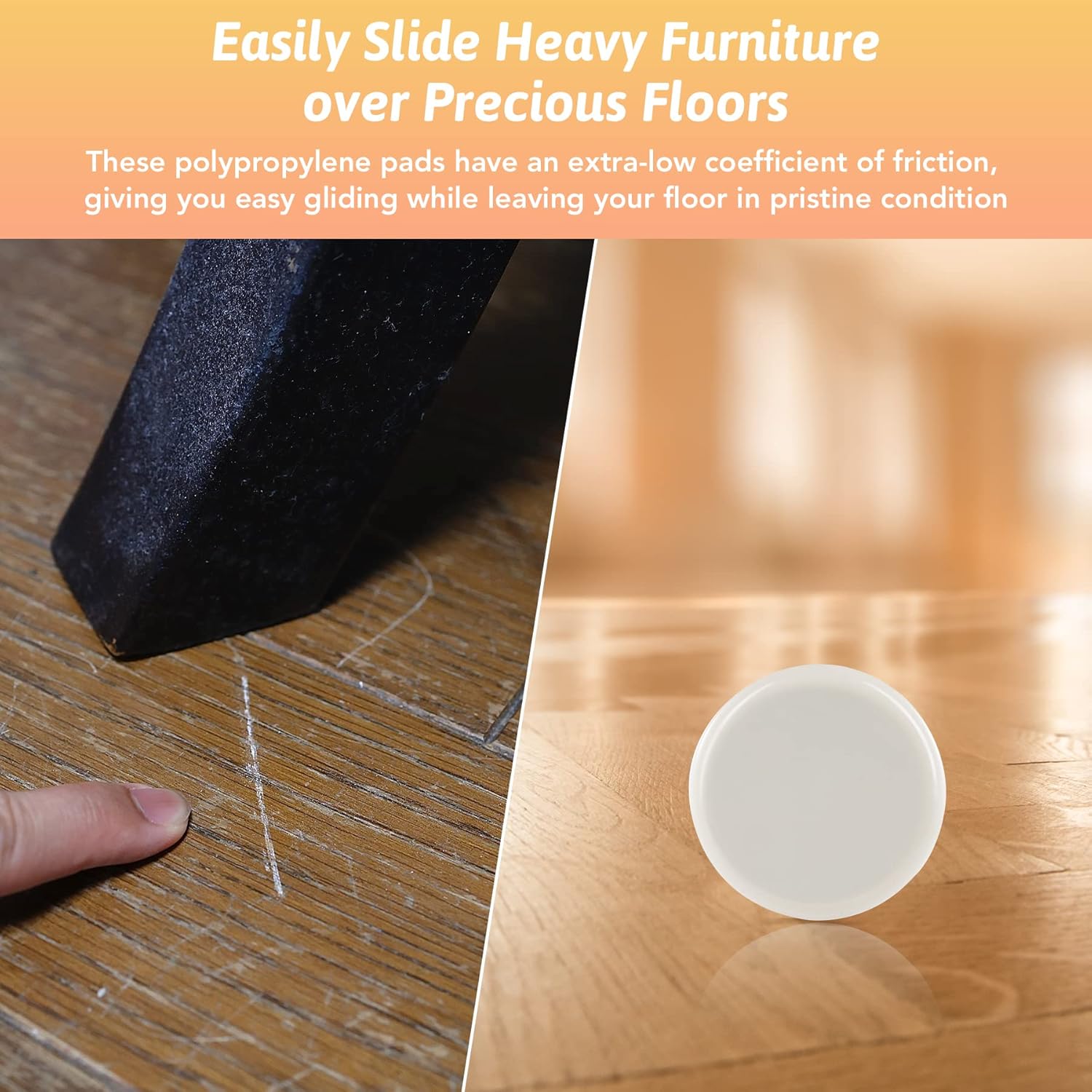 16 Pack 3 1/2" Plastic Furniture Sliders Q63858