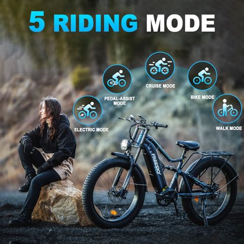 26" Fat Tire Full Suspension Electric Mountain Bike with 48V 30Ah Battery K19616