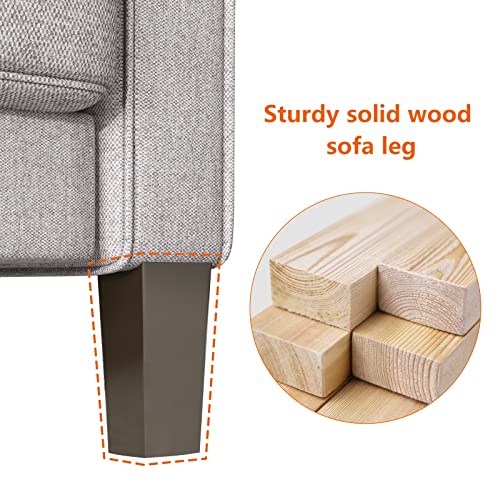 Beige 2-Seater Linen Fabric Recliner Sofa with Storage V37540