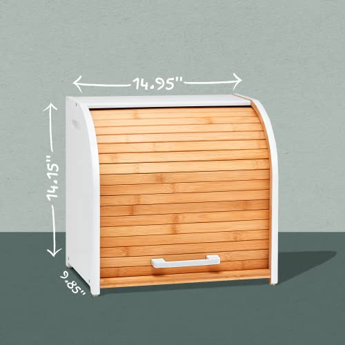 Bamboo Double Layer Roll Top Bread Box R1363