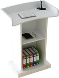 Wood Stand Floor Standing Podium with Storage Shelf I514001