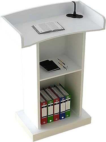 Wood Stand Floor Standing Podium with Storage Shelf I514001