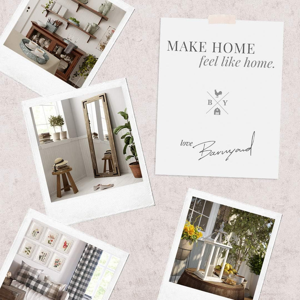 Rustic Wood and Metal Window Frame Wall Decor, White (2) P16383