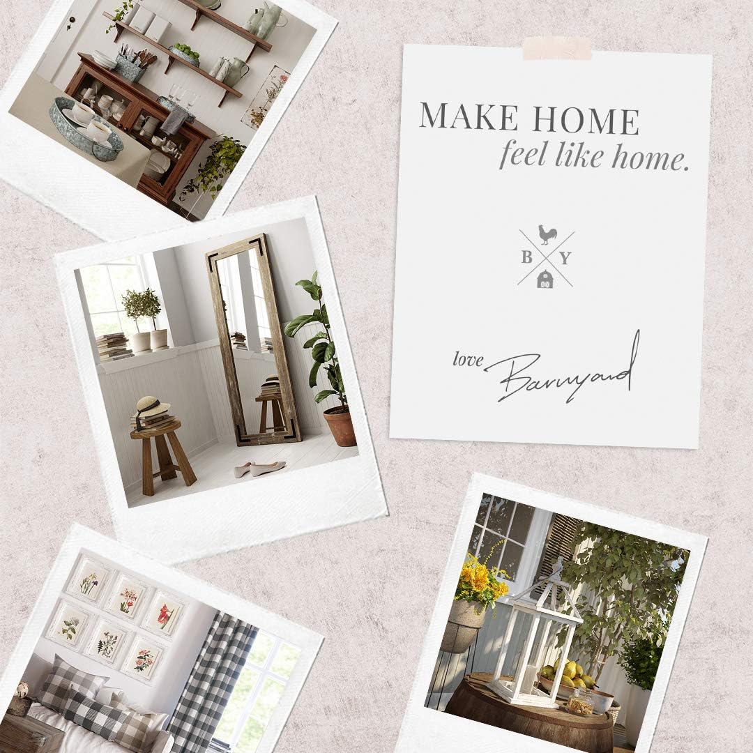 Rustic Wood and Metal Window Frame Wall Decor, White (2) P16383