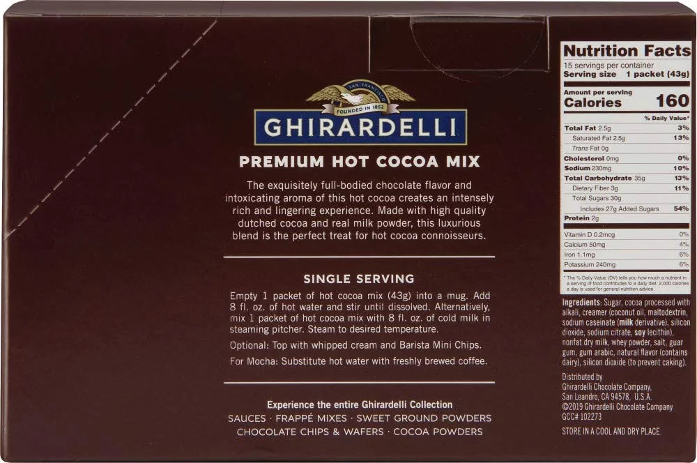 Double Chocolate Hot Cocoa, 1.5-Ounce (Pack of 15) P84741