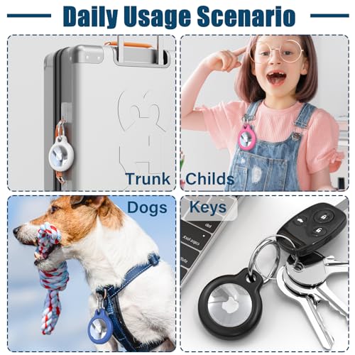 Black Hard PC Airtag Holder with Keychain K2450