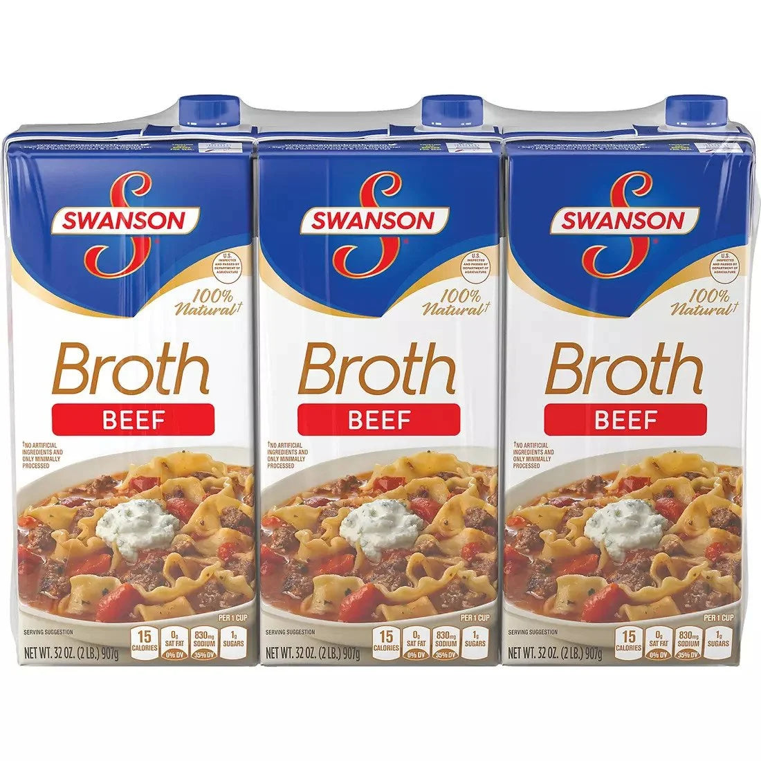3 pk. 32 oz. Beef Broth U1652