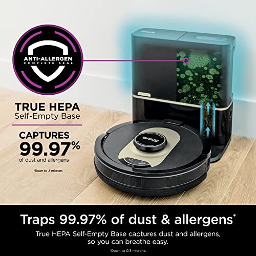 Black AI Robot Vacuum with Self-Empty Base Y86298