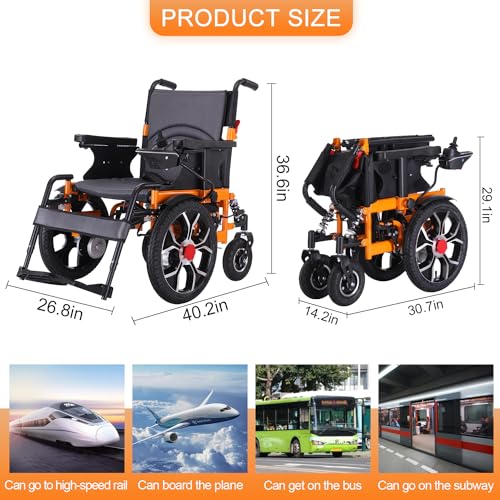 Foldable Electric Wheelchair with Dual Motor, Supports up to 330 lbs E10804