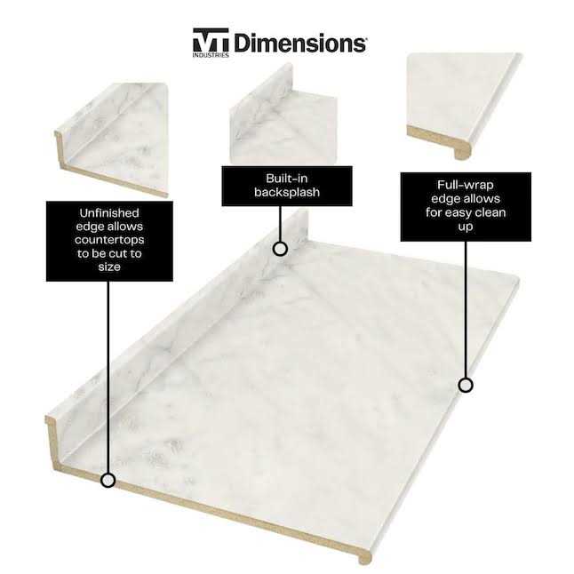 25.25-in x 3.75-in Straight Laminate Countertop with Integrated Backsplash F161102
