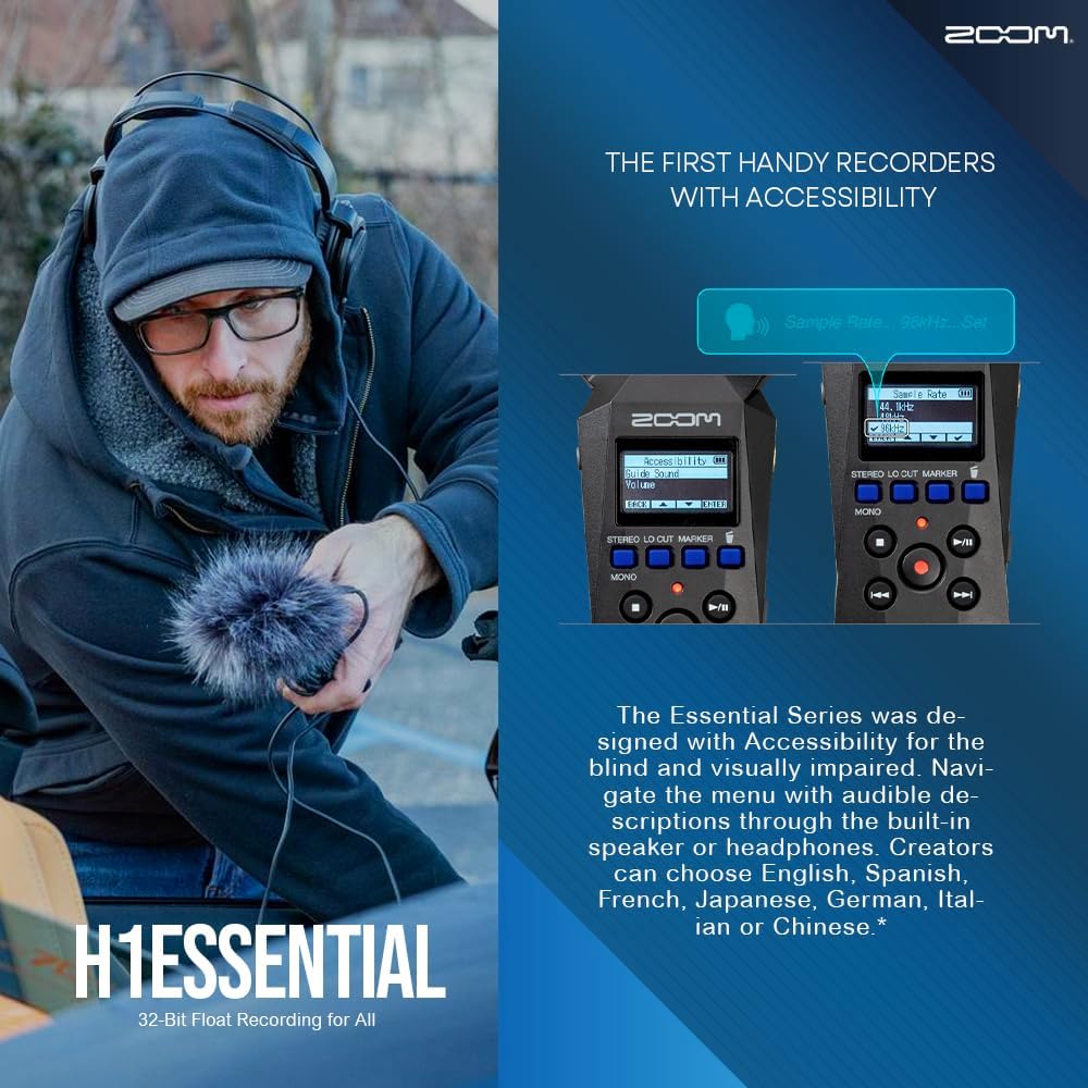 Stereo Handy Recorder Portable Audio Recorder 32 Bit Float USB X/Y Microphone 64GB SD Tripod Headphone G46663