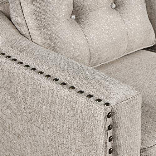 Gray 3-Piece Sofa Set with Tufted Cushions T48318