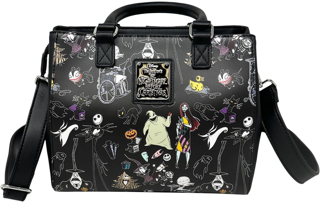 Disney The Nightmare Before Christmas Allover Print Crossbody Satchel Handbag B334