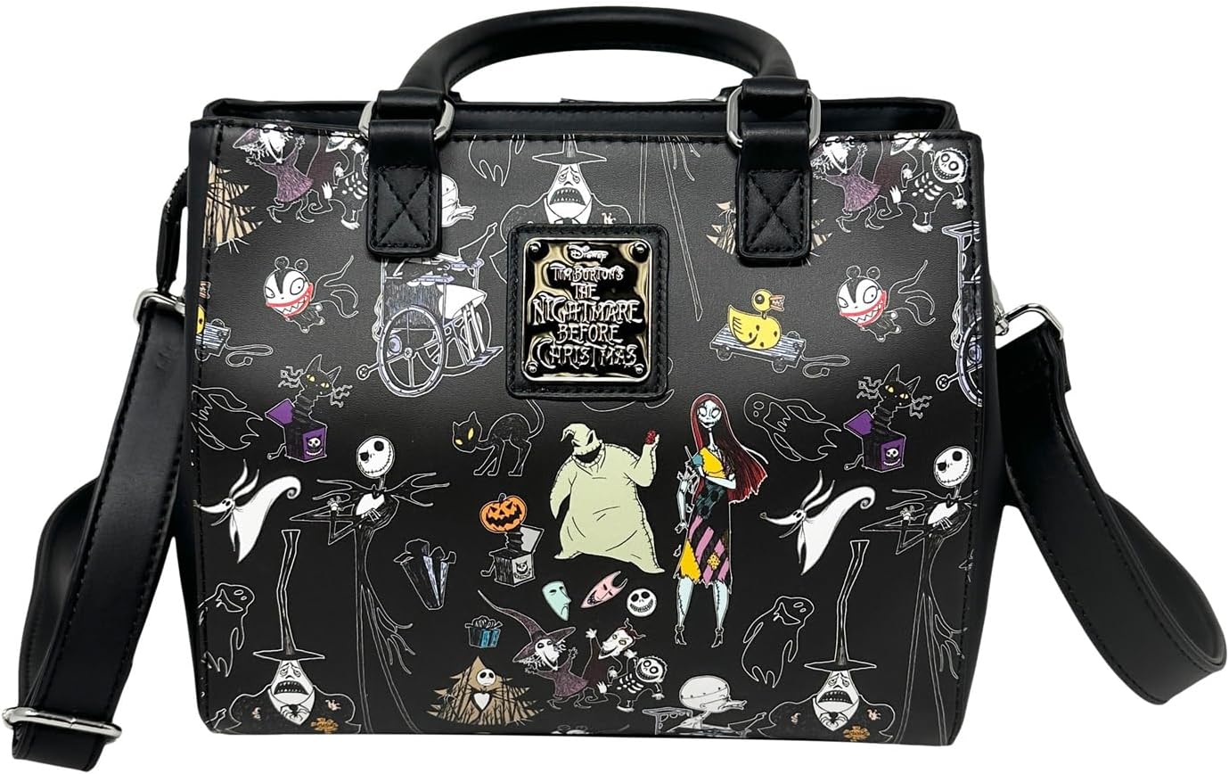 Disney The Nightmare Before Christmas Allover Print Crossbody Satchel Handbag B334