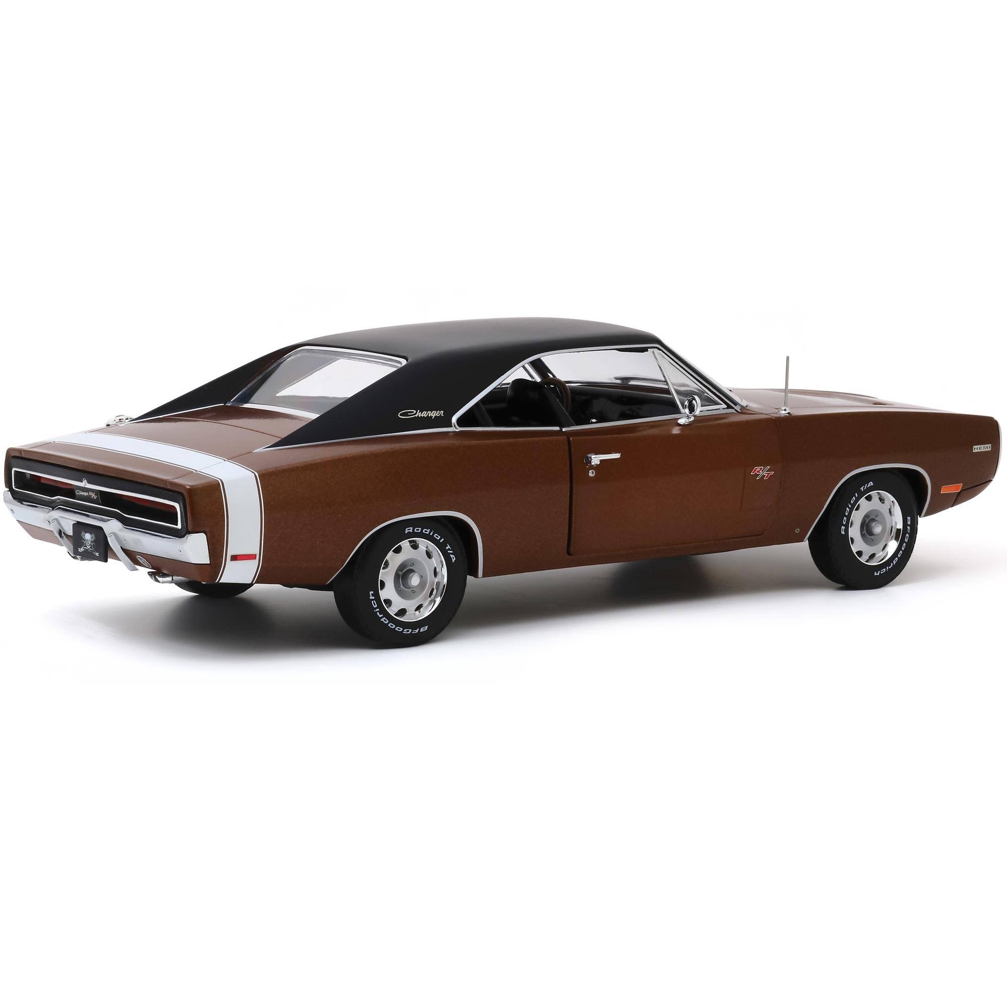 1970 Dodge Charger R/T Dark Burnt Orange Metallic with Black Top 1/18 Diecast Model Car Z601