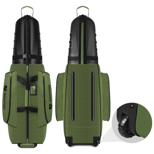 Golf Travel Bag with Tank Wheels and ABS Hard Shell D8277