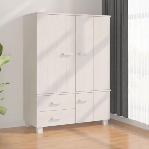 Solid Pinewood Wardrobe Dark Gray R367017