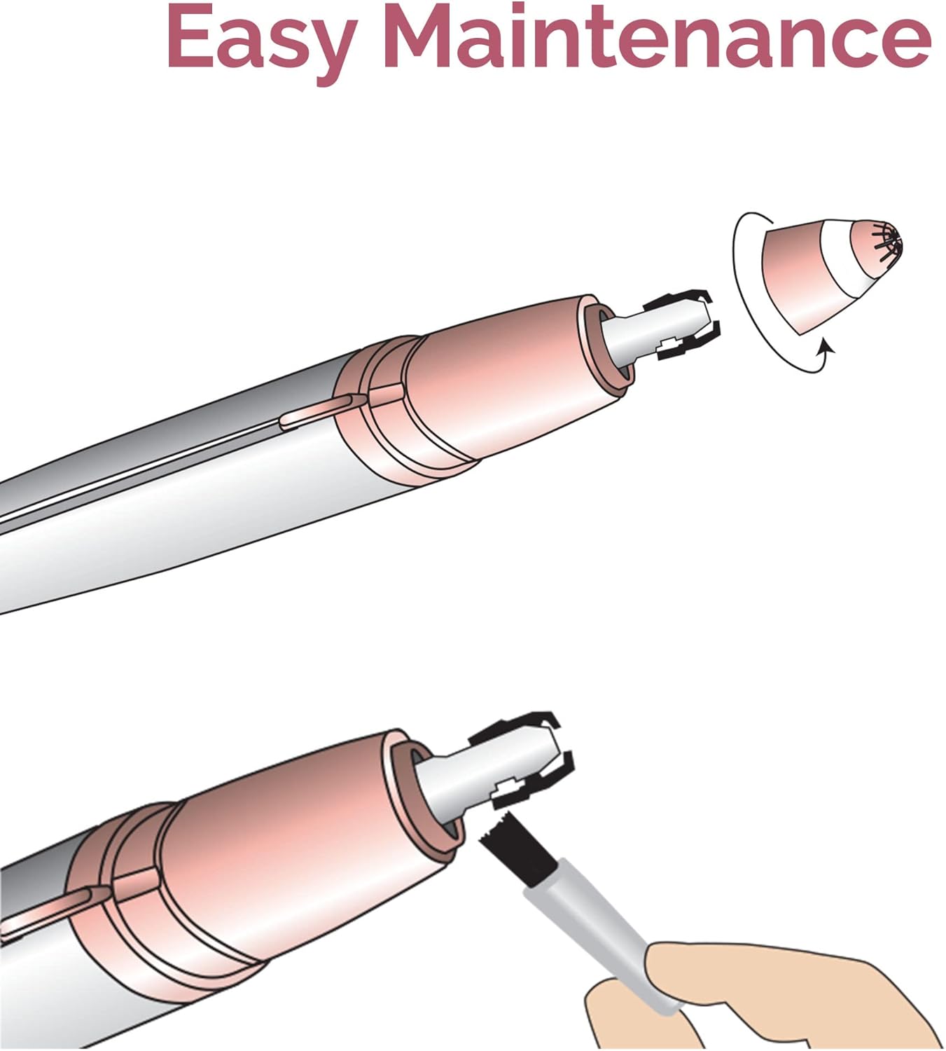 White Electric Eyebrow Hair Remover Razor with LED Light J8887