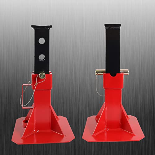 12 Ton Heavy Duty Pin Style Adjustable Height Automotive Jack Stands, Red, 1 Pair N27511