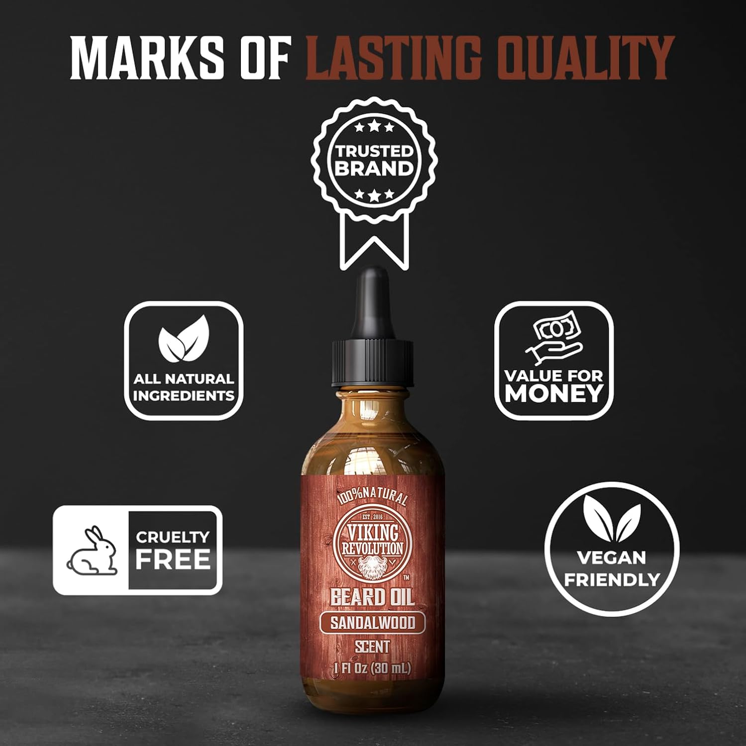 Sandalwood Beard Balm and Beard Oil Bundle with Argan and Jojoba Oils K21629