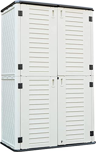 Dark Brown Resin Outdoor Storage Cabinet 52 Cu.ft D8386