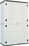 Dark Brown Resin Outdoor Storage Cabinet 52 Cu.ft D8386